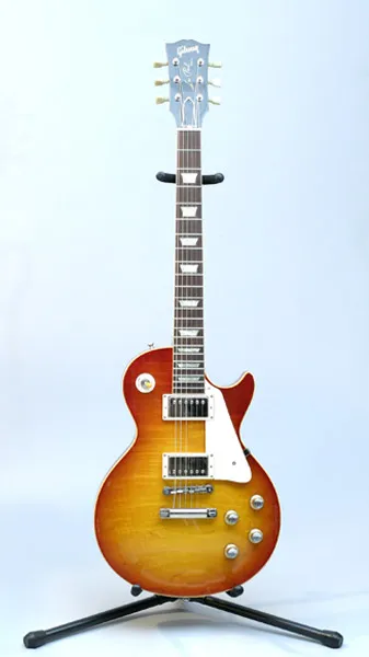 Cherry sunburst Gibson Les Paul on a stand
