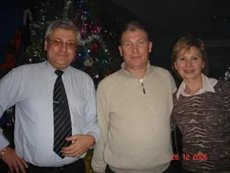 Jan with his friends Sasha, Oleg, and Korina